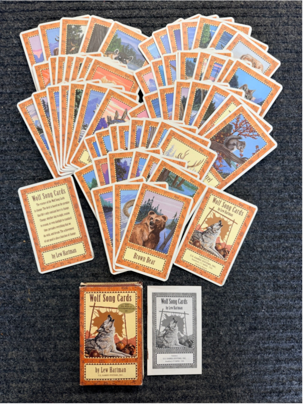 Vintage 1998 Wolf Song Cards Lew Hartman 60 Card Oracle Deck Box Booklet OOP